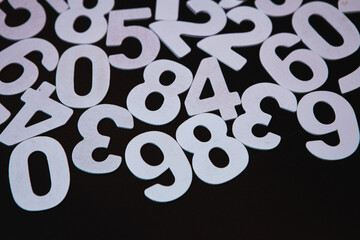 Background of numbers. from zero to nine. Numbers texture. Finance data concept. Mathematic. Seamless pattern with numbers. financial crisis concept. Business success.