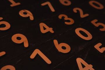 Abstract Mathematical Numbers on a black and white Background. Finance and Data Concept. Futuristic Digital Design. Cyber Tech Theme