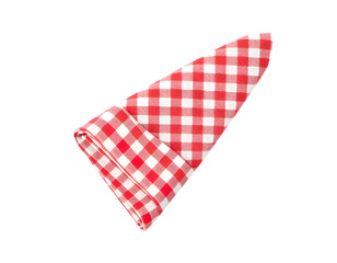 Obraz premium Red checkered tablecloth isolated on transparent background