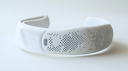 White headband audio device on white background