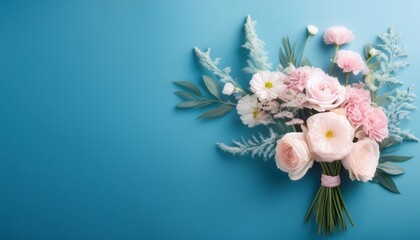 Obraz premium cute flower arrangement on bright background with space for text