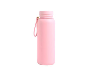 Pink water bottle isolated on transparent background