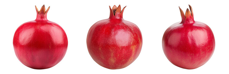Fresh Red Pomegranates Isolated on White Isolated on transparent background