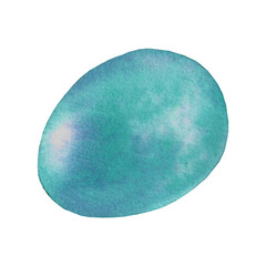 blue Easter egg, watercolor illustration for Easter decor, textiles, tableware, postcards, packaging