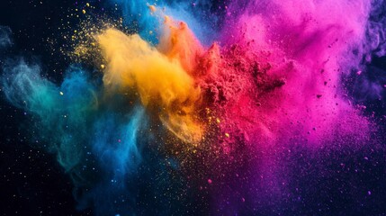 Colorful powder explosion abstract art