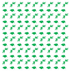 Green Leaf Pattern Vector, Botanical Design with Natural Elements, Isolated on White Background for Decorative Use