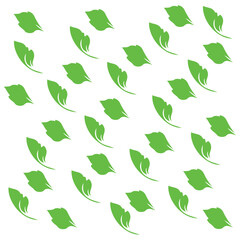 Green Leaf Pattern Vector, Botanical Design with Natural Elements, Isolated on White Background for Decorative Use