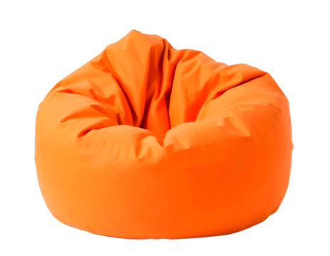 Orange beanbag isolated on transparent background