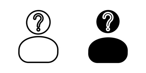 User profile with question Icon set.Symbol isolated white background. vector illustration. color editable.