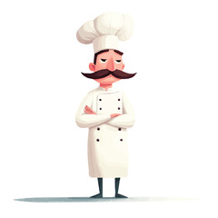 Example of a chef character illustration with a beard and mustache