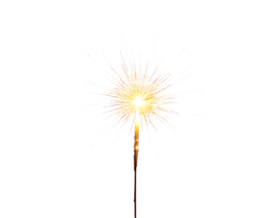 Christmas sparkler isolated on transparent background