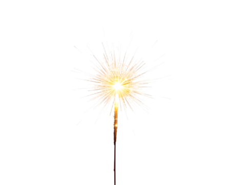 Christmas sparkler isolated on transparent background