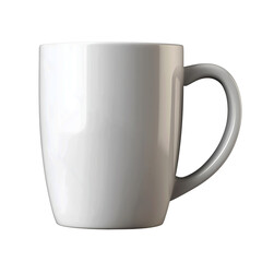 Ceramic White Coffee Mug With Minimalist Design isolated on a white background
