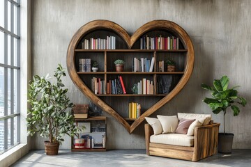 Modern interior with a frame and minimalist design elements. AI generated illustration.