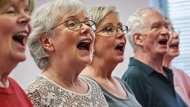 Senior choir singing with passion and enthusiasm