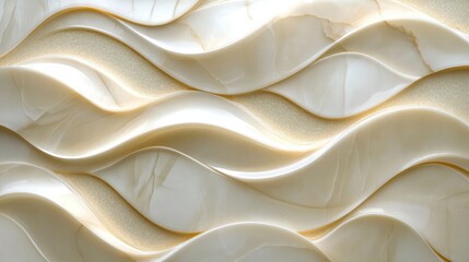 Obraz premium Elegant white wave pattern beautifully crafted to create a soft and serene visual aesthetic