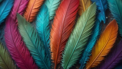 Vibrant feather display nature colorful art close-up creative inspiration