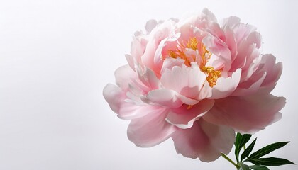 fresh peony flower on the white background