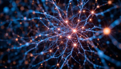 Exploring neural networks a visual journey through technology abstract art dark environment close-up perspective