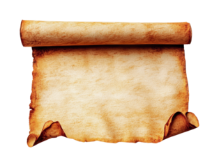 Vintage parchment scroll for announcements, invitations, or decorative purposes in rustic themes, cut out