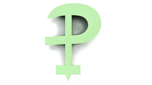 Abstract Green Symbol, 3D Render,  Geometric Design, Minimalist Icon