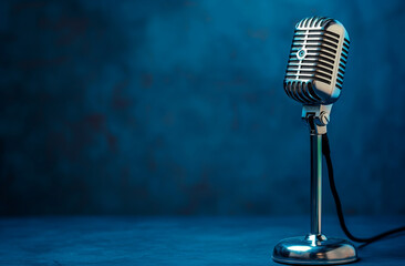 Retro Microphone on Stage