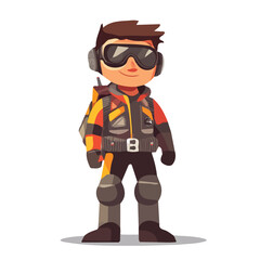 Pilot character design in illustration and vector