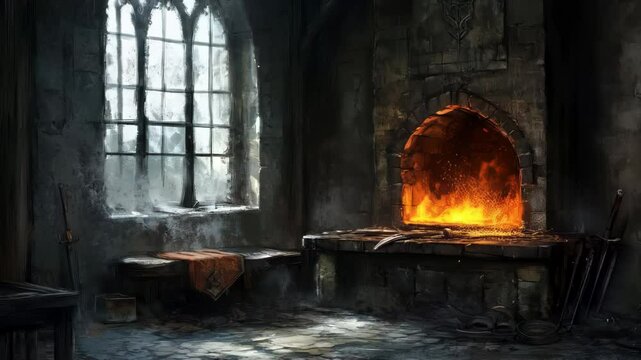 Medieval Blacksmith's Forge: A Fiery Heart of Craftsmanship