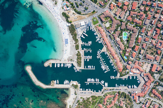 Aerial view of Porto Ottiolu, Budoni, Sardinia