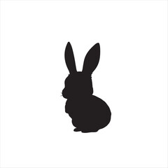 Silhouettes bunnies isolated on a white background