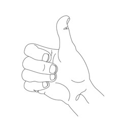 simple line drawing of good / like / ok hand sign (right hand)