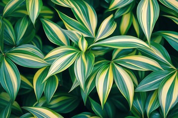 Fototapeta premium Close up View of Vibrant Green Leaves Showcasing Intricate Patterns and Textures in Natural Light