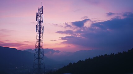 Telecommunication mast with TV antennas for wireless technology