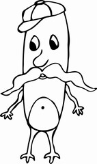 hand drawn vector illustration of funny monster