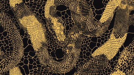 Vector pattern featuring a seamless hand-drawn snake skin design.  