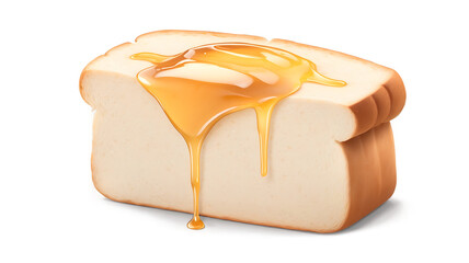 Honey Dripping on Bread Slice: Sweet Food Photography