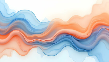 Flowing abstract curves of orange and blue colors are shown