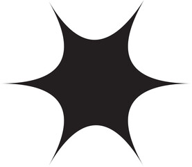 Sparkle star icon. Retro futuristic sparkle vector isolated on transparent background. Shining sparkle icon, Blink twinkle star shape concept. Abstract cool shine effect sign vector design.