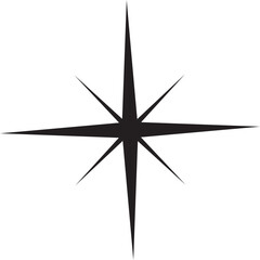 Sparkle star icon. Retro futuristic sparkle vector isolated on transparent background. Shining sparkle icon, Blink twinkle star shape concept. Abstract cool shine effect sign vector design.