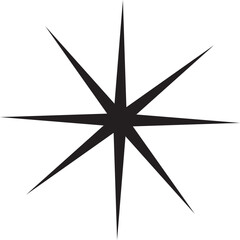 Fototapeta premium Sparkle star icon. Retro futuristic sparkle vector isolated on transparent background. Shining sparkle icon, Blink twinkle star shape concept. Abstract cool shine effect sign vector design.