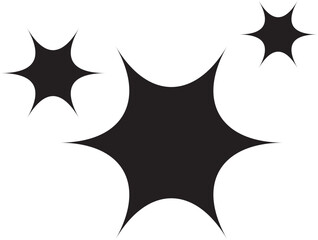 Sparkle star icon. Retro futuristic sparkle vector isolated on transparent background. Shining sparkle icon, Blink twinkle star shape concept. Abstract cool shine effect sign vector design.