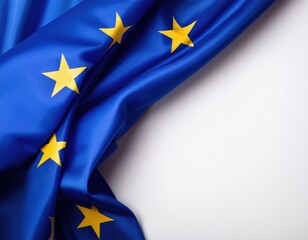 European Union flag draped elegantly highlighting its stars and colors