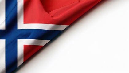 Flag of Norway gently draped on a surface showcasing vibrant colors and distinct design elements