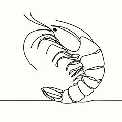 shrimp silhouette thin lines flat 