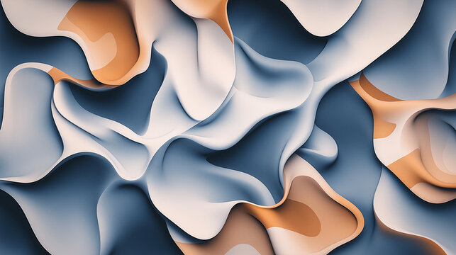 Minimalistic 3d abstract pattern with clean lines and subtle color gradients, creating a visually captivating design with smooth textures and modern aesthetic