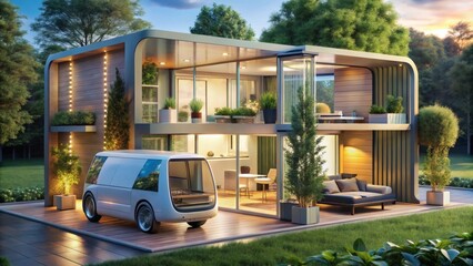 Modern Smart Home with Autonomous Vehicle