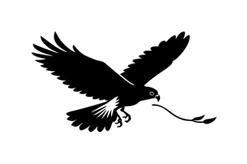 Obraz premium Hawk Diving to Catch Prey. Stunning Line Art Vector Illustration