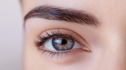 Fototapeta premium Cosmetologist carefully shapes and defines the ideal eyebrow contour for a client in a beauty studio. eyebrow shaping, professional contouring, cosmetologist, beauty studio, eyebro