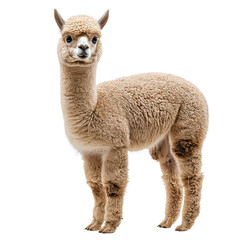 Fototapeta premium A Alpaca isolated on transparent background, PNG