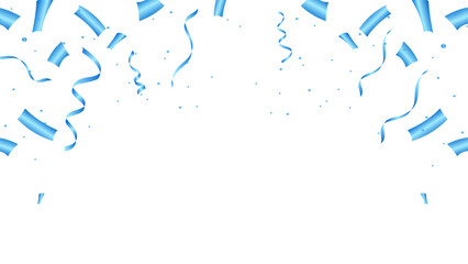 blue confetti party celebration background template